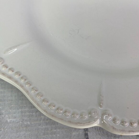 Chris Madden JCPenny ADALINA Ivory Embossed Stoneware Salad Lunch Plates Set 4 - Picture 14 of 16